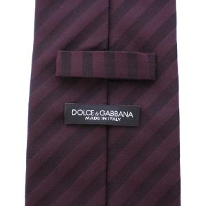 DOLCE&GABBANA ネクタイ レジメンタルストライプ シルク イタリア製 茶 ブラウン