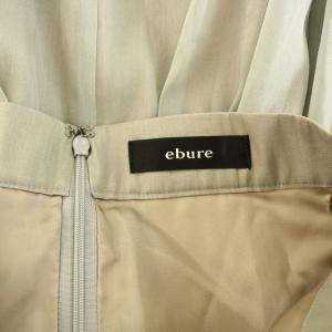 ebure スカート ロング マキシ フレア 絹 シルク 36 S モスグレー /YT