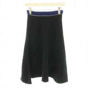 MARNI デザインスカート ニットスカート ロング ミモレ フレア ハイゲージ イージー ウール 36 S 黒 ブラック