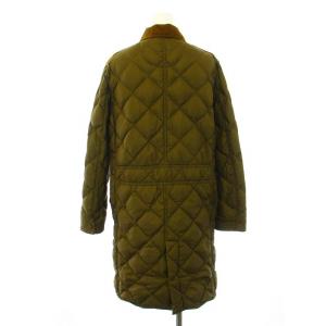 RALPH LAUREN ダウンジャケット ロング ステンカラー キルティング 衿コーデュロイ切替 7 S カーキ