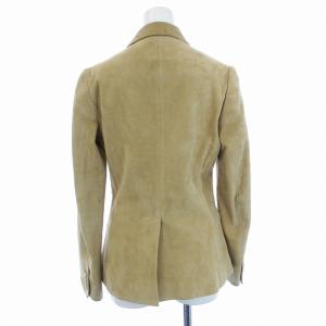 RALPH LAUREN テーラードジャケット スエード ラムレザー シングル センターベント 7 S ベージュ