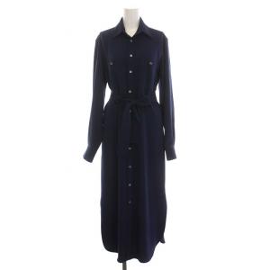 POLO RALPH LAUREN シャツ ワンピース ロング 長袖 2 M 紺 ネイビー