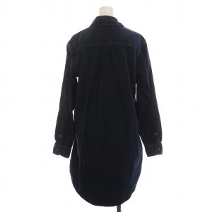 POLO RALPH LAUREN デニム ワンピース ひざ丈 長袖 S インディゴ ネイビー 紺 /YM