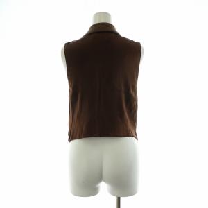 RALPH LAUREN ベスト ジレ テーラード 切替 シングル 4 M 茶 ブラウン