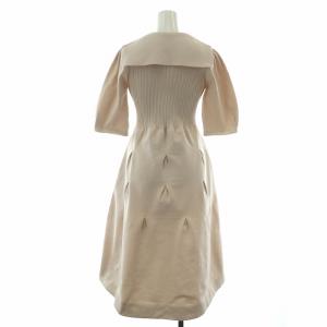 CELFORD 22AW 衿付きホールガーメントワンピース ロング ミモレ ニット リブ フレア 五分袖 セーラーカラー