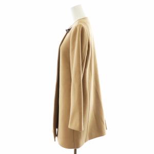 A.P.C. ノーカラーコート ロング丈 ウール アウター 34 XS 茶 ブラウン /AN34