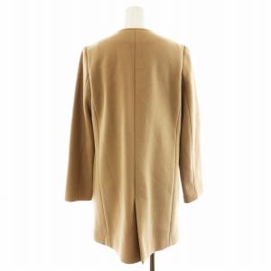 A.P.C. ノーカラーコート ロング丈 ウール アウター 34 XS 茶 ブラウン /AN34
