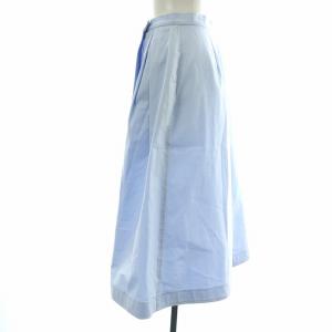 JIL SANDER NAVY ラップスカート フレア ロング ミモレ ボックスプリーツ ストレッチ 34 XS 水色 /NW5