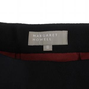 MARGARET HOWELL フレアスカート ミモレ丈 ペイズリー柄 リネン 3 L 赤 レッド 578-232407