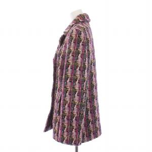 OLD ENGLAND ニット テーラードジャケット 総裏地 ダブル 6B ウール 38 L マルチカラー