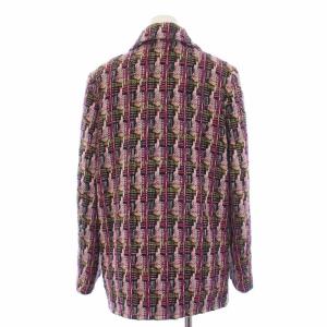 OLD ENGLAND ニット テーラードジャケット 総裏地 ダブル 6B ウール 38 L マルチカラー