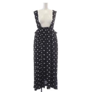 ジャンパースカート ドット柄 S ブラック