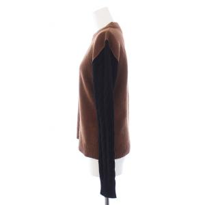 MARNI 20AW ニット セーター 長袖 クルーネック アシンメトリー カシミヤ 40 M 茶 黒 ベージュ