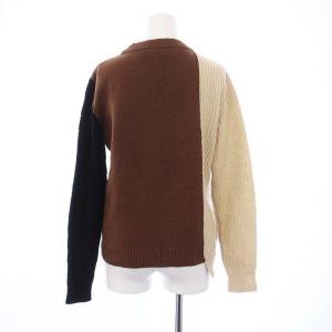 MARNI 20AW ニット セーター 長袖 クルーネック アシンメトリー カシミヤ 40 M 茶 黒 ベージュ