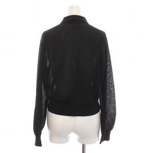 BEAUTY&YOUTH UNITED ARROWS シアーラメ ポロニット ポロシャツ ショート丈 シースルー 長袖 黒 ブラック