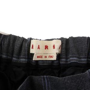 MARNI ウールフレアパンツ スラックス ワイド チェック 40 M グレー /KH
