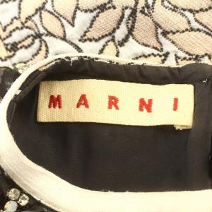 MARNI 半袖 カットソー ラメ ビジュー 38 M シャンパンピンク 黒 /G