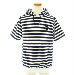 F.C.Real Bristol セットアップ パーカー プルオーバー 半袖 S ショートパンツ イージーパンツ M ボーダー柄 紺 ネイビー