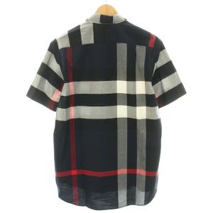 BURBERRY LONDON 近年モデル シャツ チェック柄 M ネイビー グレー