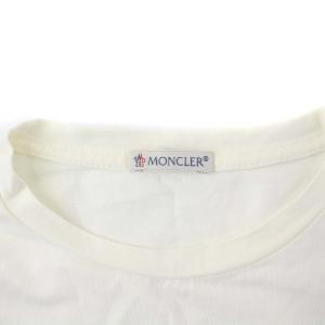 MONCLER MAGLIA T-SHIRT Tシャツ カットソー 半袖 ボーダー ワッペン S 白 ホワイト B10918005500