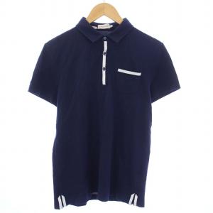 MONCLER MAGLIA POLO MANICA CORTA Slim Fit ポロシャツ 半袖 ワッペン M 紺