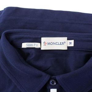 MONCLER MAGLIA POLO MANICA CORTA Slim Fit ポロシャツ 半袖 ワッペン M 紺