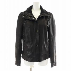 ライダースジャケット ダブル やぎ革 アウター S ダークブラウン /AN14