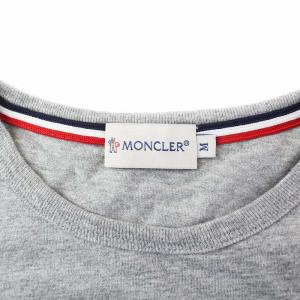MONCLER MAGLIA T-SHIRT Tシャツ カットソー 半袖 ワッペン M グレー