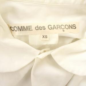 COMME des GARCONS AD2010 11SS シャツ 多重人格期 丸襟 シースルー切替 長袖 XS 白 黒 /G