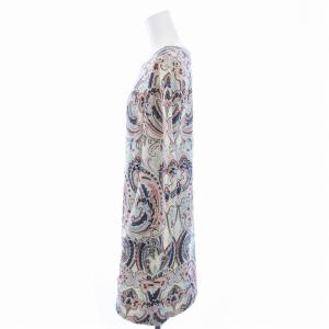 GRACE CONTINENTAL ワンピース ひざ丈 長袖 ペイズリー柄 総柄 アンゴラ混 36 S マルチカラー