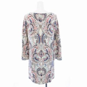 GRACE CONTINENTAL ワンピース ひざ丈 長袖 ペイズリー柄 総柄 アンゴラ混 36 S マルチカラー