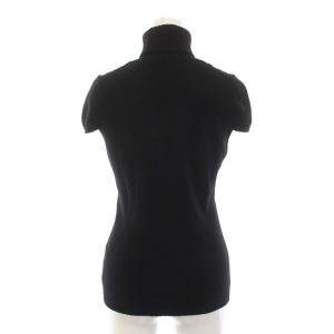 BURBERRY BLUE LABEL セーター ニット タートルネック 半袖 ウール カシミヤ混 38 M 黒 ブラック