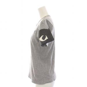 PLAY Comme des Garçons AD2008 Tシャツ カットソー クルーネック ロゴプリント 半袖 S グレー AZ-T073