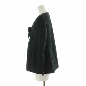 COMME des GARCONS COMME des GARCONS シャツ ブラウス 七分袖 プルオーバー フロントリボン ペプラム ギャザー S 黒 ブラック