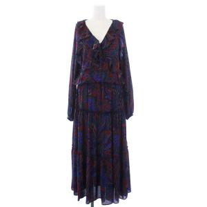 ワンピース ロング フリル リボン 総柄 2 S マルチカラー /KH