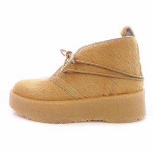 Clarks ZARA ショートブーツ ブーティ ハラコ 起毛 厚底 靴 シューズ レザー 23cm 35 ベージュ