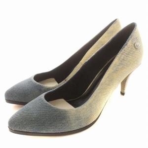 パンプス デニム グラデーション 36 23cm 青 ブルー