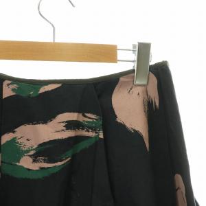 DRIES VAN NOTEN フレアスカート 36 ブラック ピンク グリーン