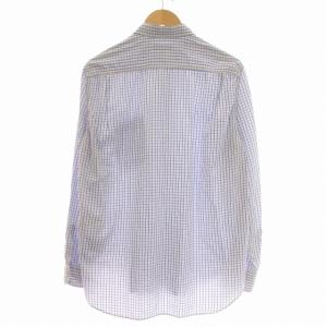 COMME des GARCONS HOMME シャツ チェック 長袖 M 白 青 ブルー