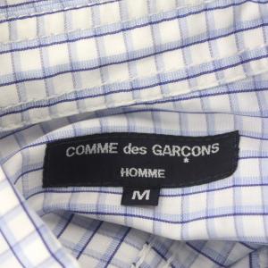 COMME des GARÇONS 長袖シャツ M 青と白チェック シャツ チェック 長袖 M 白 青 ブルー（2024/11/24買取