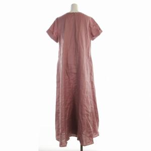 JOURNAL STANDARD 23SS リネンハーフスリーブマキシフレアワンピース ロング クルーネック 半袖 38 M ピンク 23040400713010