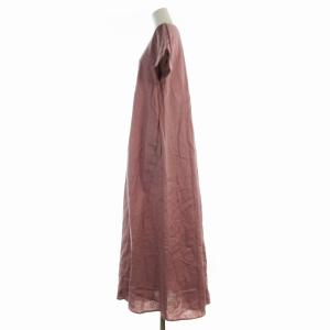 JOURNAL STANDARD 23SS リネンハーフスリーブマキシフレアワンピース ロング クルーネック 半袖 38 M ピンク 23040400713010