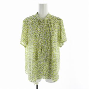 24SS プリント スカーフタイ ブラウス カットソー 花柄 バンドカラー 半袖 F マルチカラー 311-10-0840