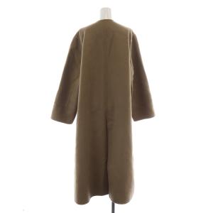 Plage ハミルトンコクーンコート ノーカラー アウター 前開きトッパー ロング丈 ウール 36 S 茶 ブラウン