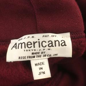 AMERICANA パーカー 裏起毛 プルオーバー サイドジップ 長袖 F ボルドー /G