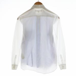 COMME des GARCONS SHIRT シャツ 長袖 マルチストライプ 切替 S 白 ホワイト 青 ブルー