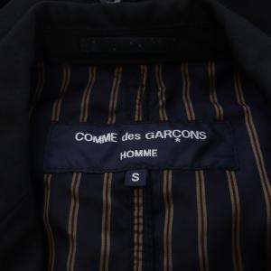 COMME des GARCONS HOMME テーラードジャケット ブレザー アウター シングル 総裏地 ウール 裏地ストライプ柄 S 黒 ブラック