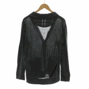 BURBERRY LONDON カーディガン ニット 薄手 ショールカラー L グレー