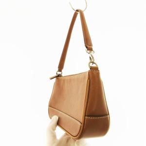 COACH ハンプトン デミポーチハンドバッグ ミニバッグ レザー 茶 ブラウン 7785 /MM