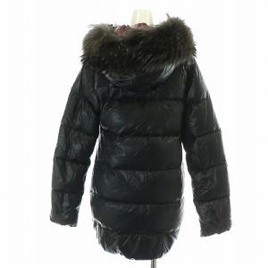 DUVETICA カッパ KAPPA ダウンコート ロング ジップアップ フード フィンラクーンファー 38 S 黒 ブラック